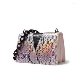 Evening Bags Ouluoer Indonesia Import Python Skin Bag Female Joining Together One Shoulder Crossbody Women Falp Snake