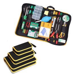 Tool Bag Oxford Canvas Waterproof Storage Hand Tool Bag Screws Nails Drill Bit Metal Parts Fishing Travel Makeup Organizer Pouch Bag Case 230130