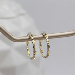 Hoop Earrings Creative Gold Colour Moon Stars Earring Exquisite Personality Woman Charm Engagement Marriage Jewellery Gift Party Accessories