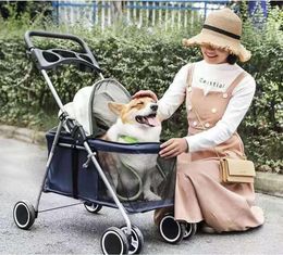Dog Car Seat Covers Outdoor Portable Folding Pet Cart Cat Mouse Small Light