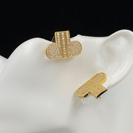 Designer Earring Studs For Female Brand Silver Letters Ear Stud Women Fashion Earring Diamond Accessories Ear Pendant Jewelry B 2301315QS