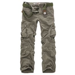 Men's Pants High Quality Men's Cargo Pants Casual Loose Multi Pocket Military Pants Long Trousers for Men Camo Joggers Plus Size 28-40 230131