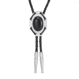 Bow Ties KDG Western Cowboy Zinc Alloy BOLO Tie Diamond Point Natural Stone Shirt Accessories