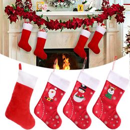 Christmas Decorations Stocking Gift Hanging Bag Candy Storage Xmas Tree Window Ornaments Festive Year Party Decor
