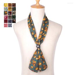 Scarves Fashion Cotton Scarf For Women Men Casual Floral Print Spring Autumn Ladies Wrap Thin Soft Pocket Square