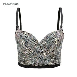 Women's Tanks Camis Irene Tinnie Handmade Pearls Jewel Diamond Bralet Bustier Bra Wedding Party Corset Cropped Top Vest Plus Size 230131