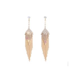 Dangle Chandelier Fashion Jewelry S925 Sier Post Exaggerated Earrings Rhinstone Tassels Stud Drop Delivery Dh8Rs