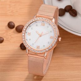 Wristwatches Women's Watch Romantic Crystal Simple Fashion Bracelet Quartz Rhinestone Zegarek Damski Ladies Jewelry 2023
