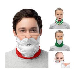 Christmas Decorations Face Shield Mask Outdoor Sports Bandana Magic Headscarf Headband Visor Neck Gaiter Decoration Gifts Drop Deliv Dhdre