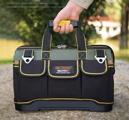 Tool Bag Electrician Bag Tool Organisers Portable Multi Pocket Waterproof Tool Kit Function Tool Bag 1680D Oxford Cloth Bag tool bags 230130