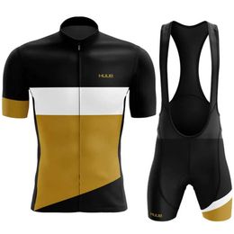 Sets HUUB Team Summer Short Sleeve Set Breathable MTB Mountain Racing Bike Jersey 19D Bib Shorts Men Cycling Clothings Z230130