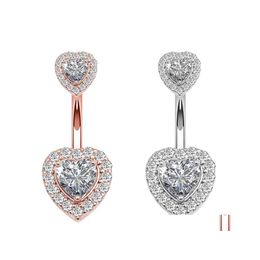 Navel Bell Button Rings Allergy Stainless Steel Belly Diamond Heart Body Jewellery For Women Girls 51 E3 Drop Delivery Dhiho