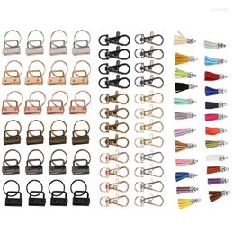 Keychains 72Pcs Key Fob Hardware Set Including 24 Colourful Keychain Tassel And Swivel Snap Hooks 6 Colours