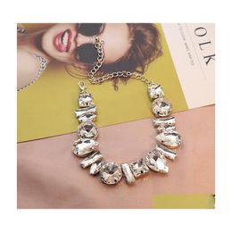 Chokers Luxurious Fl Crystal Fashion Woman Neck Chain Necklaces Shining Trendy Clavicle Charm Zircon Jewellery Wedding Party1 734 Q2 Dhpxu