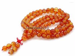 Strand Natural Carnelian 10mm Gems Stone Buddhist 108 Beads Prayer Mala Long Necklace Multi-Purpose 5Strands/Pack