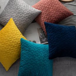 Pillow Nordic Cross-Border Home Cover Hexagonal Plaid Velvet Solid Color Sofa Bedside Square 45