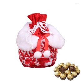 Christmas Decorations Gift Bag Knitted Bags With Drawstring Party Favours For Holiday