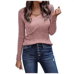 Women's Sweaters 2023 Women's Fashion Sweater Autumn Winter Slim Bottoming Solid Color Long Sleeve Low Neck Irregular Sexy Pullover Tops