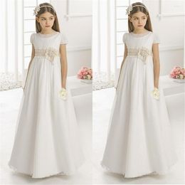 Girl Dresses Flower For Weddings Princess Lace Backless Holy First Communion Gowns Party Pageant Dress Girls