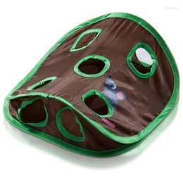 Cat Toys Pet And Mouse Game Puzzle Bell Tent With 9 Hole Play Tunnel Foldable Hunting Toy To Keep Kittens Active Pets