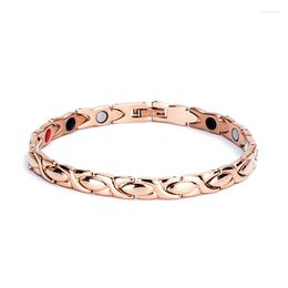 Link Bracelets Oktrendy Magnetic Ladies Jewellery Stainless Steel Bracelet For Women Rose Gold Colour Tennis Drop