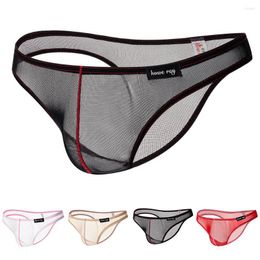 Underpants Mens Sexy Mesh See Through Ultra-thin Briefs High Quality Pouch Bikini Transparent Lingerie Underwear Sissy Panties