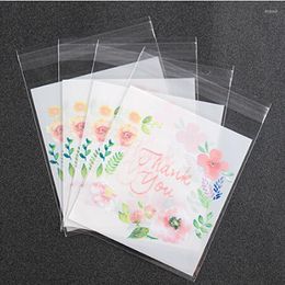 Gift Wrap 100 Pcs 4 Sizes Thank You Candy Cookie Bags Wedding Birthday Party Craft Self-adhesive Plastic Biscuit Packaging Bag