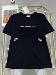 Czarny tshirt marka logo kontrastowe kolory drukowania załogi pullover tshirt luźne mody mody mody