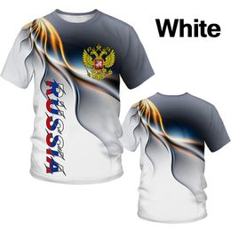Men's T-Shirts Summer Fashion T-shirt Men's Russian Flag Print Men's T-shirt Street Style Eagle 3D Print T-shirt Moscow Tees O Neck Tops 230131