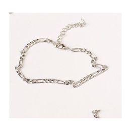 Anklets European And American Foreign Trade Jewellery Fashion Simple Versatile Metal Chain Ladies Anklet C3 Drop Delivery Dhros