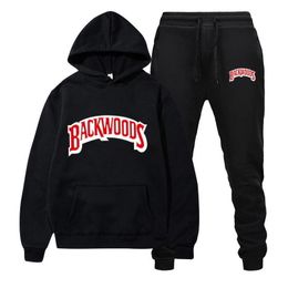 Men's Hoodies Sweatshirts fashion brand Backwoods Set Fleece Hoodie Pant Thick Warm Tracksuit Sportswear Hooded Track Suits Male Sweatsuit 230130