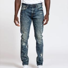 Men's Jeans Slim jeans men's jogging streetwear straight pants fashion trend blue pencil casual retro motorcycle denim 230131