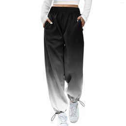 Pantaloni da donna in pantaloni sportivi con fondo stampato da donna Tasche a vita alta Cargo da donna Plus Size Athletic Jogger Lounge Pants