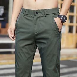 Pantaloni da uomo Streetwear Fashion Casual Suit Primavera Autunno Solid Allmatch Slim Abbigliamento maschile coreano Pantaloni dritti completi 38 230131