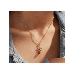 Pendant Necklaces Fashion Jewelry Rose Necklace Choker Drop Delivery Pendants Dhqxd