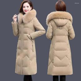 Women's Trench Coats Down Cotton Jacket Women 2023 Winter Long Knee Length Thickened Padded Jackets Korean Fashion Slim Coat Manteau Cjk