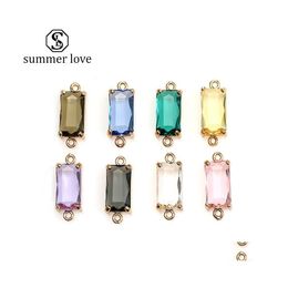 Charms Bracelet Charm Crystal K9 Glass Mticolor Geometry Stones For Women Pendent Diy Accessories Wholesalez Drop Delivery Jewelry F Dheas