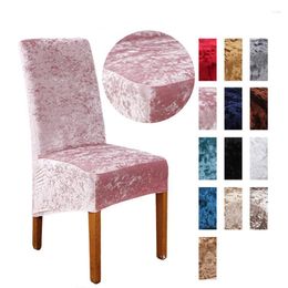 Chair Covers 2Pcs/Lot Customized Polyester Wedding Velvet Short Pink Large Elastic Stretch Cover Furniture