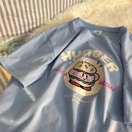 Women's TShirt Cartoon Printed Tshirt Women Summer Aesthetic T Shirt 100 Cotton Oversized Tee Sweet Cute Loose Short Sleeve Top Girls Teens 230130