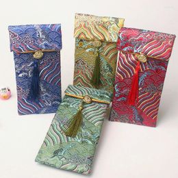 Gift Wrap 10pcs Seawater Glasses Phone Cloth Pouch Thicken Chinese Silk Brocade Pouches Wooden Comb Necklace Storage Bag