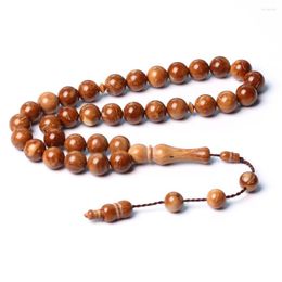 Strand Rosary Muslim Kuka Tasbih Natural Light Brown Wood Man's Misbaha Prayer Beads Islamic Jewellery Bracelet