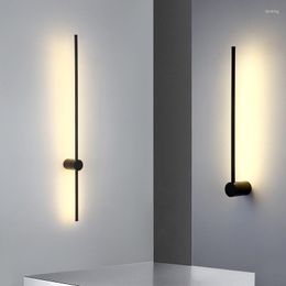 Wall Lamp Gold Black Long Strip For Bedroom Bedside Indoor 350° Rotatable Lights Sconce Living Room Corriodr Aisle