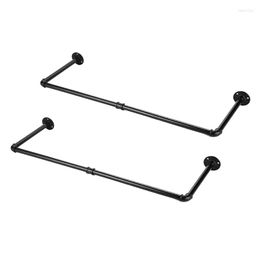 Hangers 2X Bedroom Garment Rail Detachable Multipurpose Wall Mounted Industrial Pipe Clothes Rack Space Saving Hanging Shelf