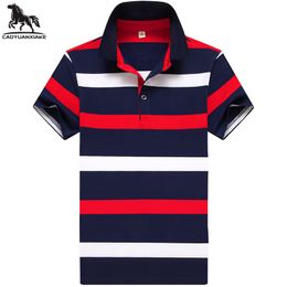 Men's Polos polo shirt men summer mens Short sleeve polo shirt stitching stripe cotton youth top Men's business casual polo shirt 8813 230130