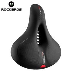 s ROCKBROS Road Rainproof PU Surface Soft Memory Sponge Shockproof Bike MTB Reflective Bicycle Saddle Seat 0131