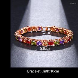 Charm Bracelets Trendy Bride Hip Hop Multicolor Zircon Rome Wedding Bracelet Crystal Jewelry For Women/Men Party Gift