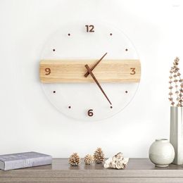 Wall Clocks 16 Inches Round Acrylic Clock Silent Non Ticking Home Office School Decorative Art Glass Clear