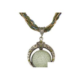 Pendant Necklaces Handmade Bohemian Necklace Retro Disc Charming Rice Beads Drop Delivery Jewellery Pendants Dhnb0