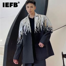 Men's Suits Blazers IEFB Heavy Craft Embroidery Sequin Trend Casual Men's Blazer Autumn Fashion fit Jacket Streetwear Suit Coat 9Y9245 230130