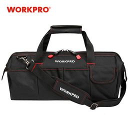 Tool Bag WORKPRO Tool Bag Portable Waterproof Electrician Bag Multifunction Canvas Tool Organiser for Repair Installation HVAC 230130